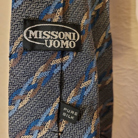 Vintage Missoni Uomo Patterned Silk Tie - Picture 2 of 3